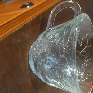 Clear Glass Embossed Cup Set Of 8